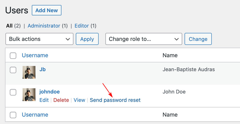 WordPress 5.7+ 允许手动向用户发送重置密码链接