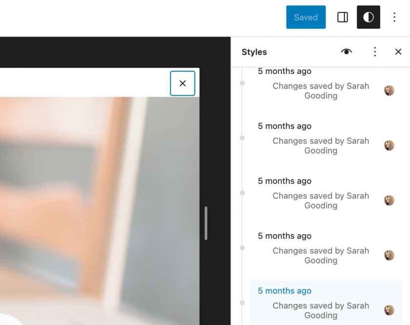 Gutenberg 15.8 向站点编辑器添加页面菜单，向全局样式添加修订 UI