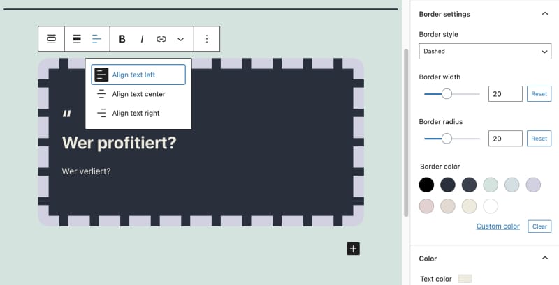 Gutenberg 11.2 扩展了对搜索和引文块的颜色支持，为组块引入了实验性 Flex 布局