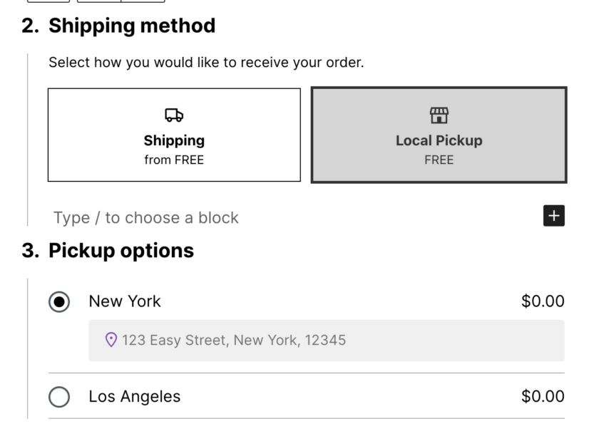 WooCommerce Blocks 9.4.0 添加了对本地取件的支持