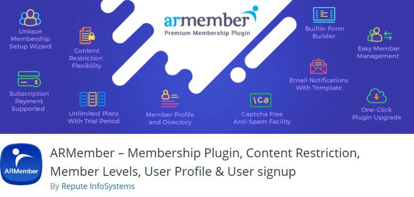 ARMember 是一个免费的 WordPress 会员插件，具有广泛的功能。