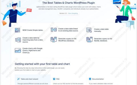 优秀的WordPress表格和图表插件 wpDataTables