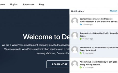 DW Notifications WordPress通知插件轻松实现网站公告发布