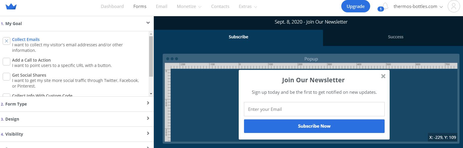 WordPress 外贸建站之邮件订阅弹窗表单插件 Sumo