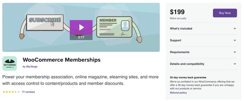 优秀的 WordPress 会员订阅插件 WooCommerce Memberships