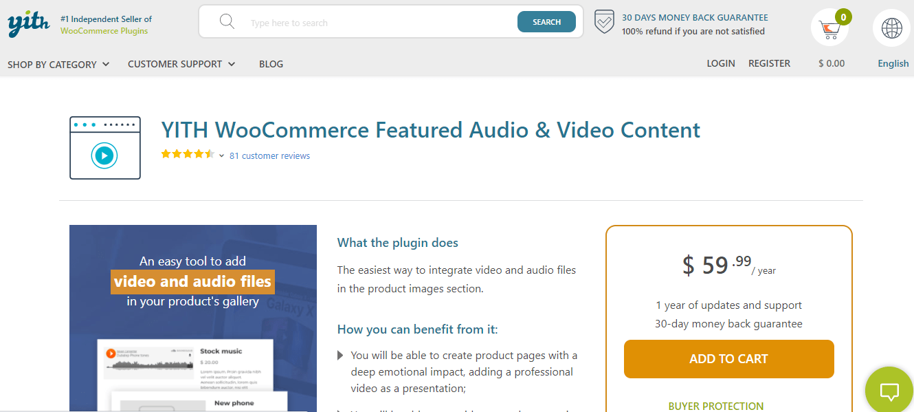 YITH WooCommerce Featured Audio & Video Content