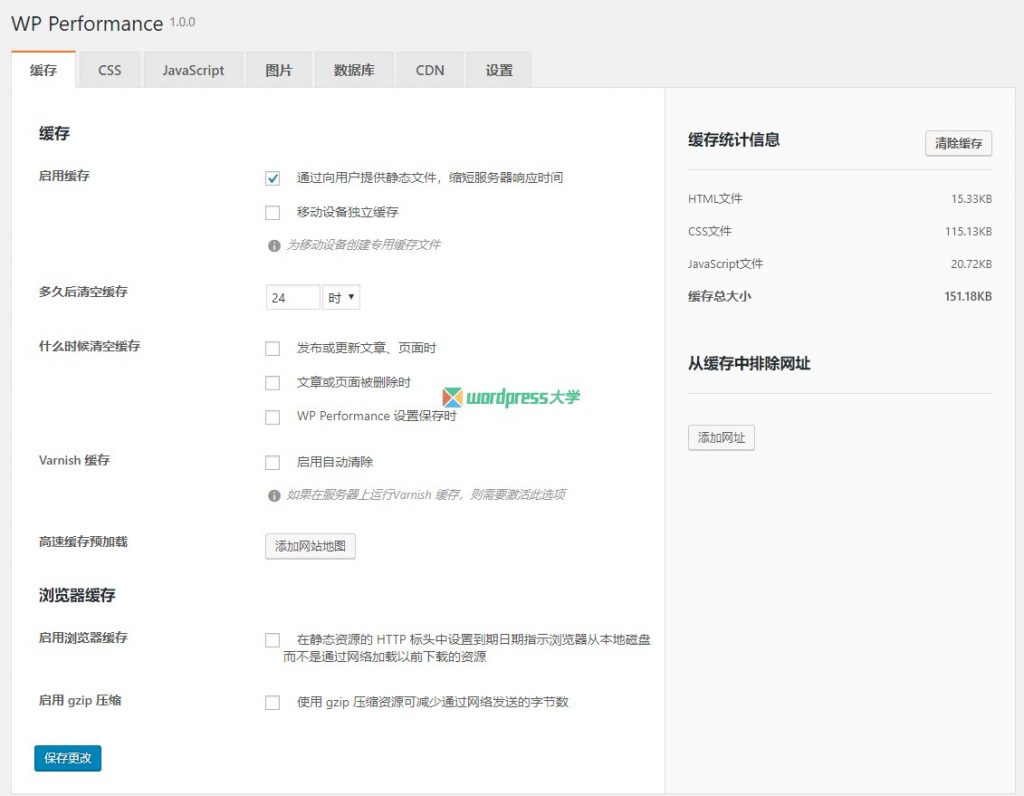 WP Performance：缓存页面、合并压缩JS、CSS、延迟加载图片等速度优化