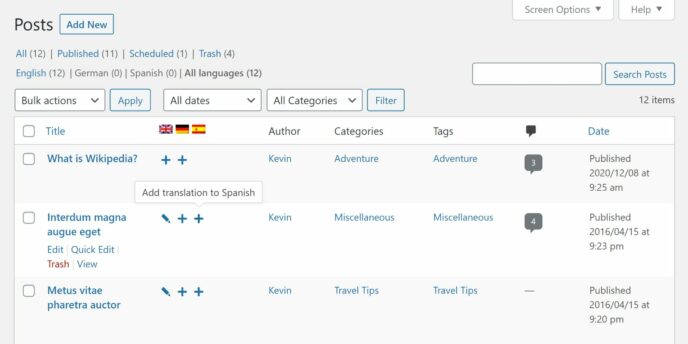 WordPress 多语言翻译插件 WPML 功能详解和点评
