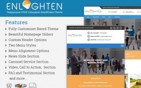 WordPress 免费单页视差企业主题 Enlighten
