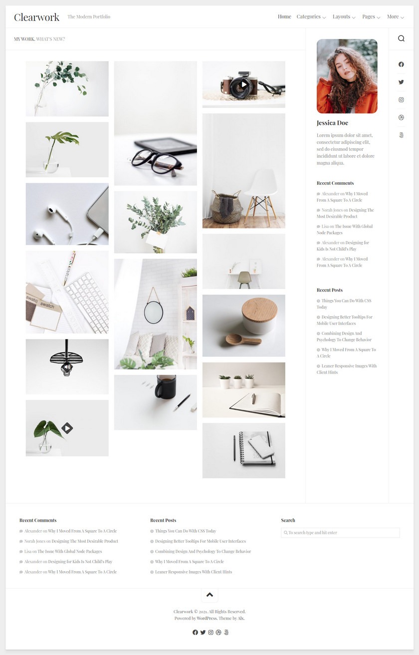 WordPress 作品展示博客主题 Clearwork