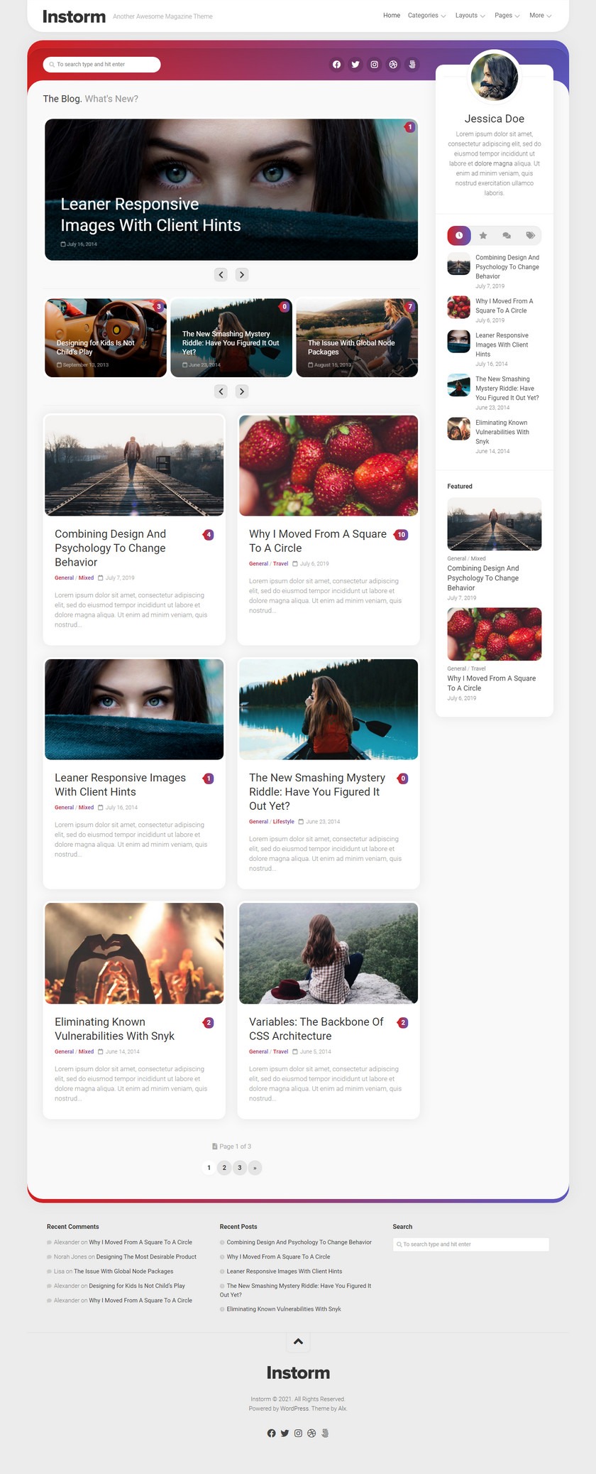 WordPress 免费杂志博客主题 Instorm