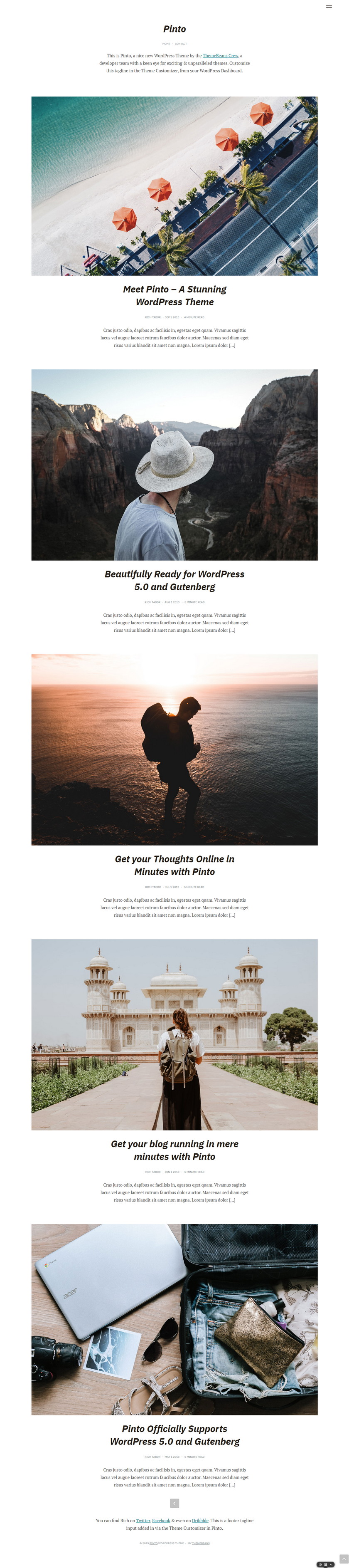 WordPress 极简博客主题 Pinto
