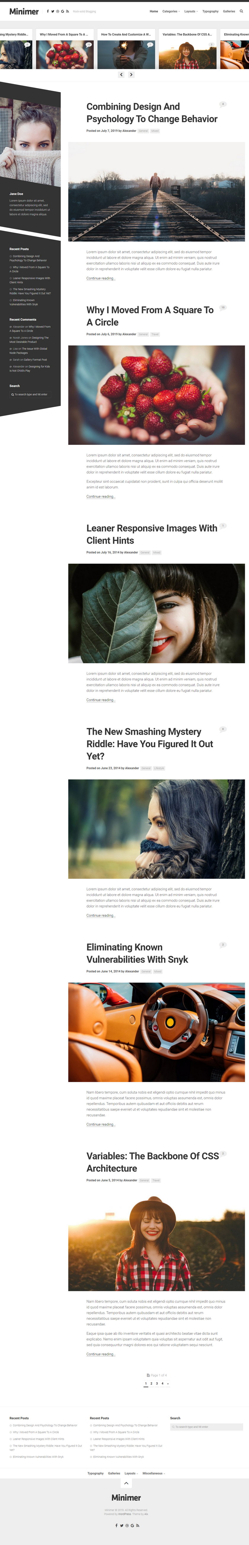 WordPress 免费个人博客主题 Minimer