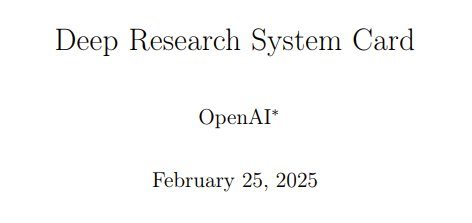 今天，OpenAI Deep Research已向所有付费用户开放，系统卡发布