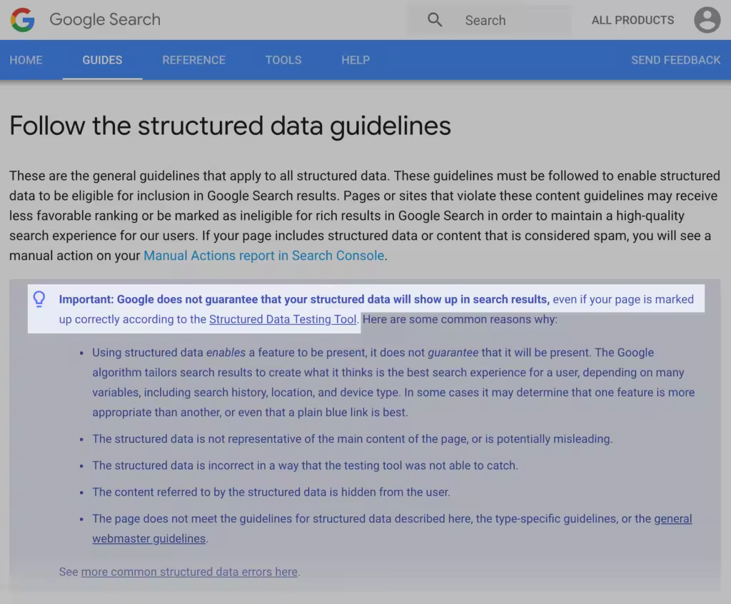 google-no-guarantee-of-rich-snippets.pngo_